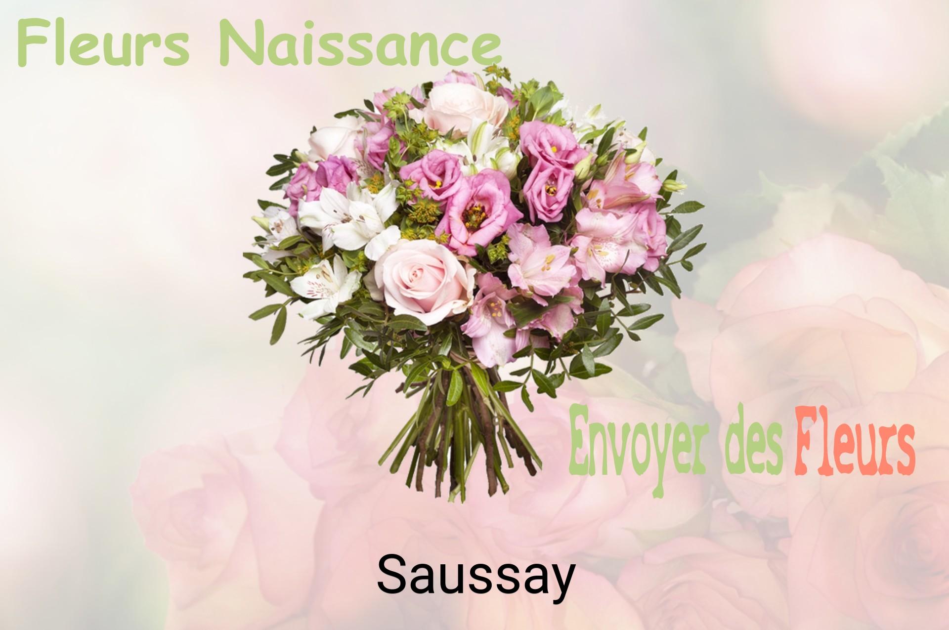 Bouquet de fleurs de naissance livré à Saussay